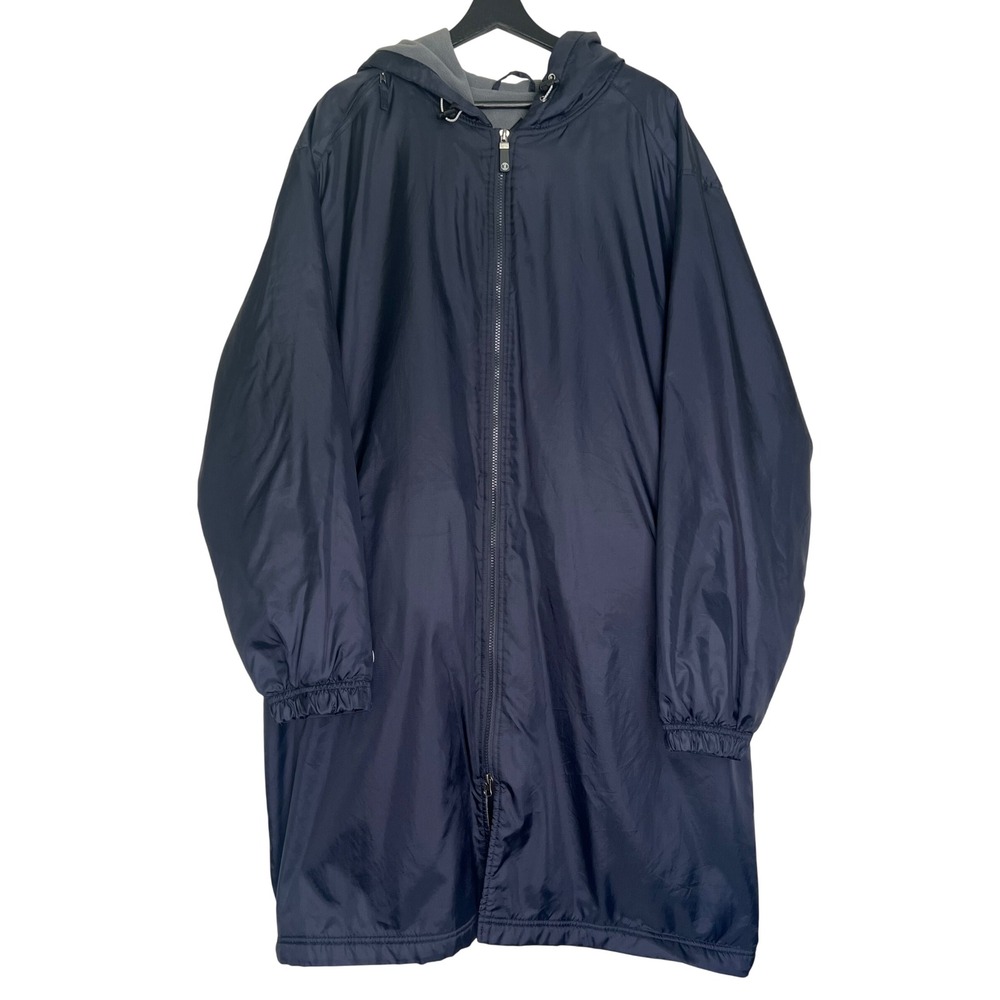 Holloway Mens 2XL Navy Blue Fleece Lined Sideline Parka Hooded Long Jacket